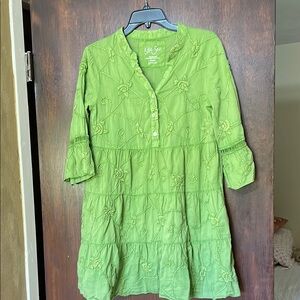 kyla seo embroidered cotton, handmade tiered dress